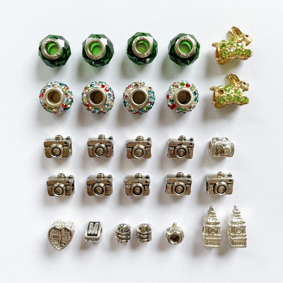 27 Silver Bracelet Charms Beads European Pandora Style - Picture 2 of 12